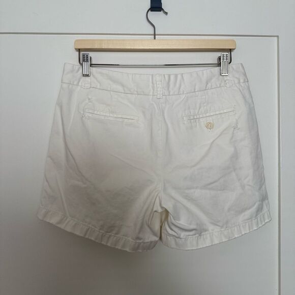 J Crew Shorts 4.5'' Womens Sz 8 White Chino Distressed Coastal Beach Summer - Picture 5 of 14
